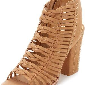 Dolce Vita leather caged sandals brown beige tan size 7